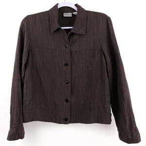 Chico's Silk Wool Textured Shacket Jacket Size SM